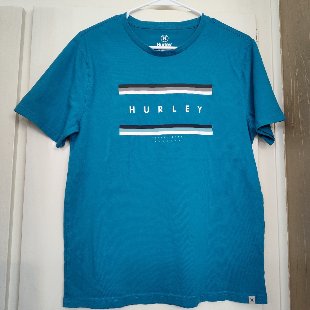 Hurley small men's Tshirt aqua blue
